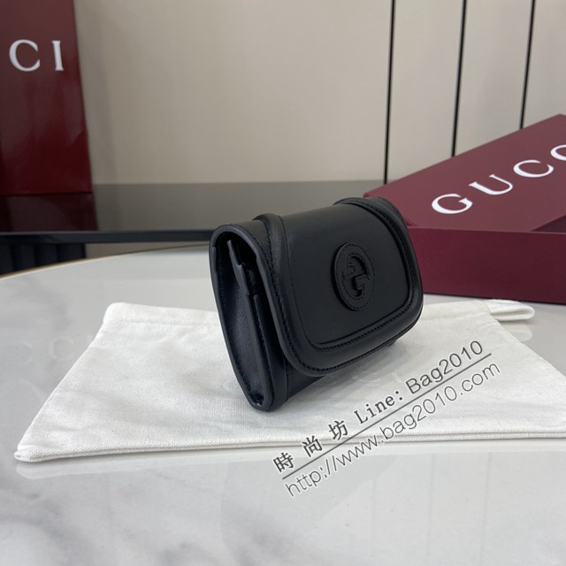 Gucci專櫃古馳最新款圓形互扣式雙G標識卡片夾卡包零錢包 jh2680型號：818811